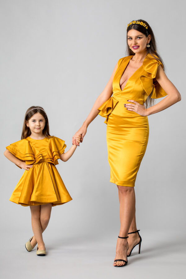Rochie mama si fiica Archange Jaune
